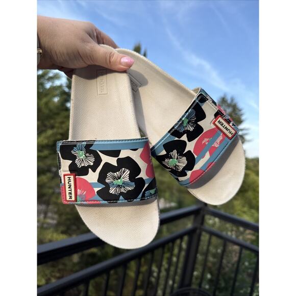 Hunter Sandals Womens US 7 UK 5 Flip Flop Slides Multicolor Floral - Picture 11 of 13
